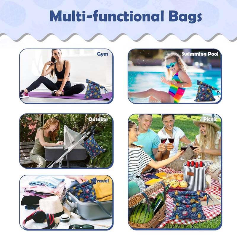ALVABABY 3pcs Cloth Diaper Wet Dry Bags Waterproof Reusable with Two Zippered Pockets Travel Beach Pool Daycare Soiled Baby Items Yoga Gym Bag for Swimsuits or Wet Clothes 3L-ZM20A - Image 4